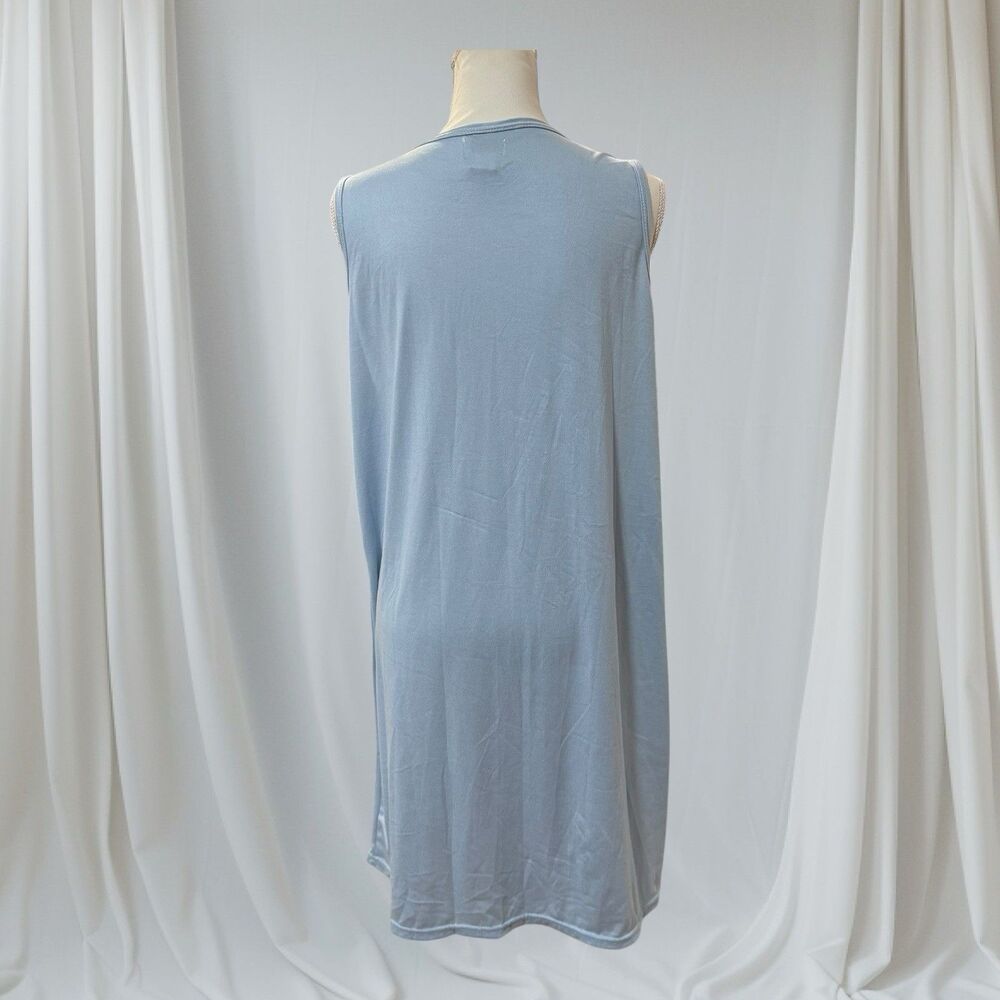 LATI FASHION Size Large Nightgown Sleeveless Floral Baby‎ Blue Powder - Picture 5 of 9